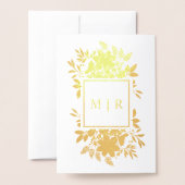 Crimson d'huile d'or Faire-part de mariage floral  (Derrière avec enveloppe)