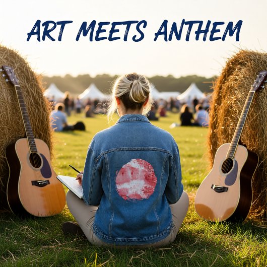 Crimson Echoes Denim Jacket