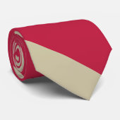 Crimson en Bleek Gold Broad University Stripe Stropdas (Opgerold)