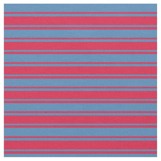 Crimson en Blue Lines Pattern Stof (Close Up)