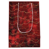 Crimson en Gold Fairy Lights Kerstmis Medium Cadeauzakje (Achterkant)