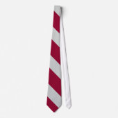 Crimson en Silver Striped Stropdas (Voorkant)