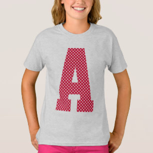 Crimson en White Polka Dot Monogram T-shirt