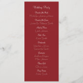 Crimson & Evergreen Kerst Bruiloft Flat Programma (Achterkant)