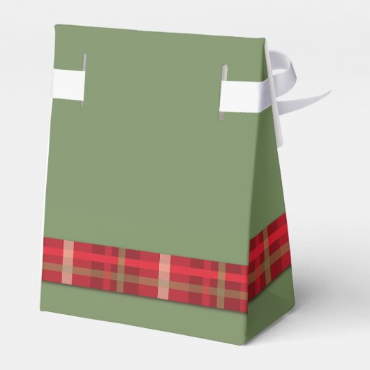 Crimson & Evergreen Kerstbruiloft Bedankdoosjes (Achterkant)