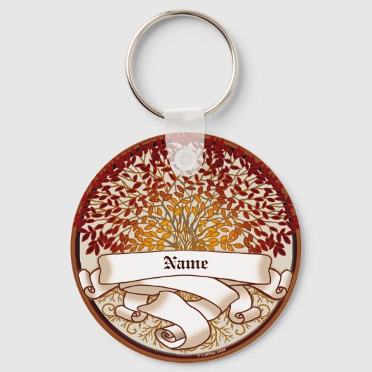 Crimson Familiestamboom Achternaam Sleutelhanger (Voorkant)