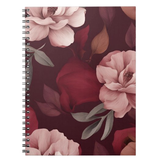 Crimson Floral Notitieboek (Voorkant)