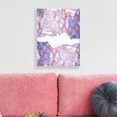 Crimson Flow Geometric Abstract Wall Decor Canvas Afdruk (Insitu (Woonkamer))