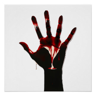 Crimson Flow – Graphic Hand Expression Perfect Poster