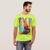 Crimson Fox Scene Design T-shirt (Voorkant volledig)