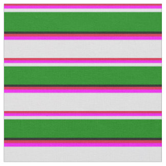 Crimson, Fuchsia, Lavender, Green en Black Stof