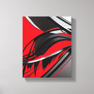 Crimson Fusion: Abstract Canvas Afdruk