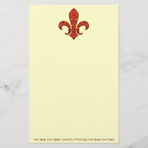 Crimson Garden Fleur de lis Briefpapier