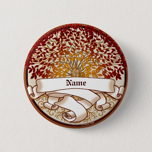 Crimson Genealogy Family Tree Button (Voorkant)
