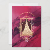 Crimson Glow Quinceañera Tiara Invitation (Devant)