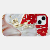 Crimson Gold Splash iPhone Case (Achterkant (horizontaal))