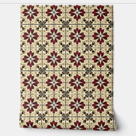 Crimson Grandeur Petite - rood, beige, zwart Behang