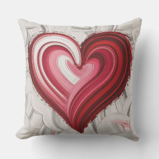 Crimson Heart Abstract Brushstroke Kussen