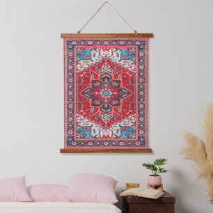 Crimson Heirloom: Marokkaanse erfgoed tapijtkunst Hangend Wandkleed
