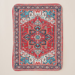Crimson Heirloom: Marokkaanse erfgoed tapijtkunst Sherpa Deken