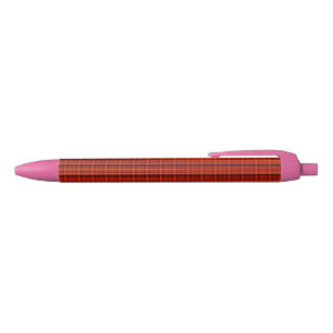 Crimson Highland Charm; Red Tartan Print Blauwe Inkt Pen