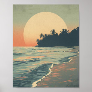 Crimson Horizon: Serene Zee Sunset Poster