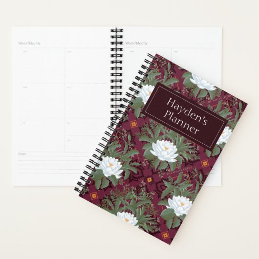 Crimson Lotus Elegance Motif - Le Lotus Blanc (Devant avec enveloppe)