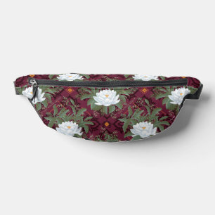 Crimson Lotus Elegance Patroon - De Witte Lotus Heuptasje