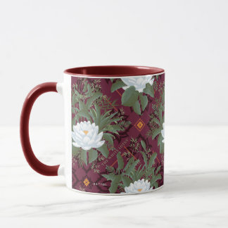 Crimson Lotus Elegance Patroon - De Witte Lotus Mok