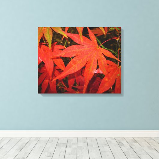 Crimson Maple Leaves - Canvas Afdruk (Insitu (Houten vloer))