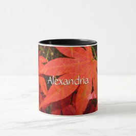 Crimson Maple Leaves - Gepersonaliseerd Mok
