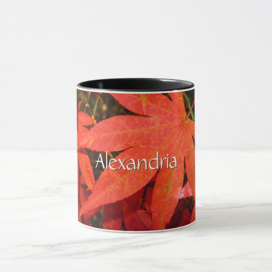 Crimson Maple Leaves - Gepersonaliseerd Mok (Midden)