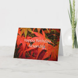 Crimson Maple Leaves - Gepersonaliseerde Verjaarda Kaart