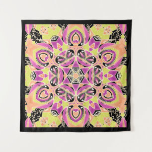 Crimson, meerkleurige mandala wandkleed