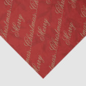 Crimson "Merry Christmas" Goud script Tissuepapier (Detail)