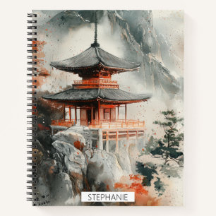 Crimson Mountain Pagoda Inktwash (3) Notitieboek