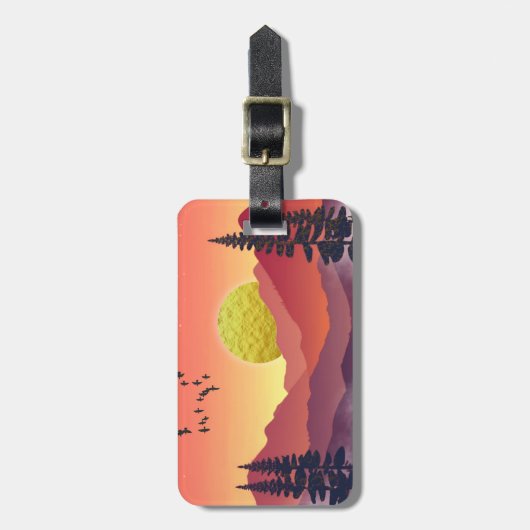 Crimson Mountains Landschap Bagagelabel (Voorkant verticaal)