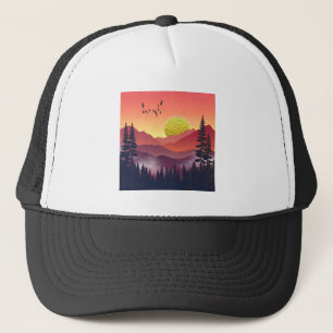 Crimson Mountains Landschap Trucker Pet