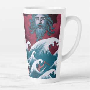 Crimson Neptune olieverfschilderij Latte Mok