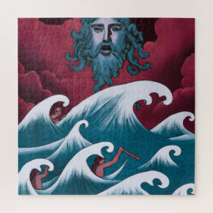 Crimson Neptune olieverfschilderij Legpuzzel