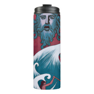 Crimson Neptune olieverfschilderij Thermosbeker