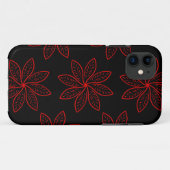 Crimson Pattern op zwart Case-Mate iPhone Case (Achterkant (horizontaal))