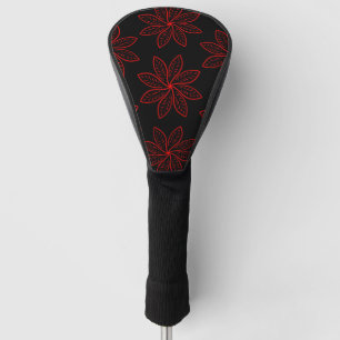 Crimson Pattern op zwart Golfheadcover