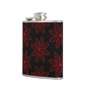 Crimson Pattern op zwart Heupfles (Links)