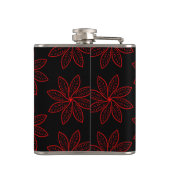 Crimson Pattern op zwart Heupfles (Achterkant)