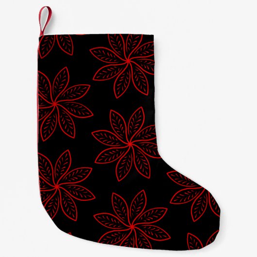 Crimson Pattern op zwart Kleine Kerstsok (Voorkant)