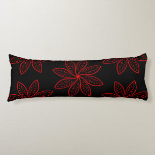 Crimson Pattern op zwart Lichaamskussen