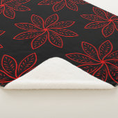 Crimson Pattern op zwart Sherpa Deken (3/4)