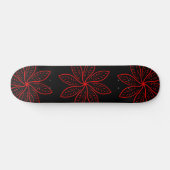 Crimson Pattern op zwart Skateboard (Horizontaal)