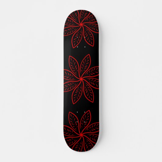 Crimson Pattern op zwart Skateboard (Voorkant)